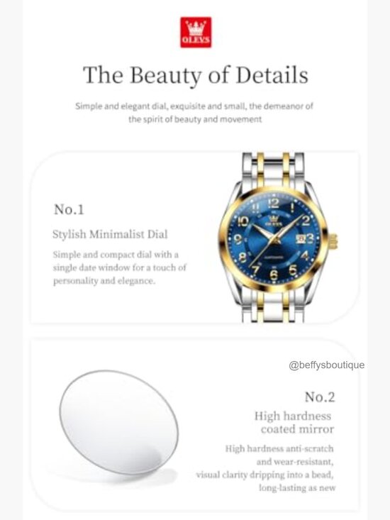 Classic dress quartz waterproof luminous date easy read watch main image 6
